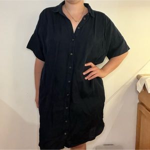 J Crew Linen Shirt Dress with Pockets